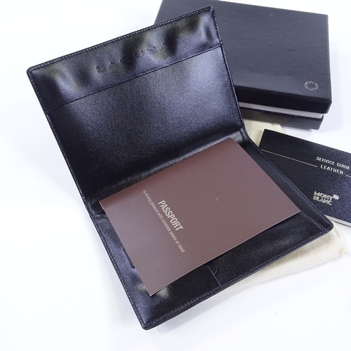 81 - MONT BLANC - a Meisterstuck black leather passport holder, Renault Laguna Press Edition, length 14cm... 