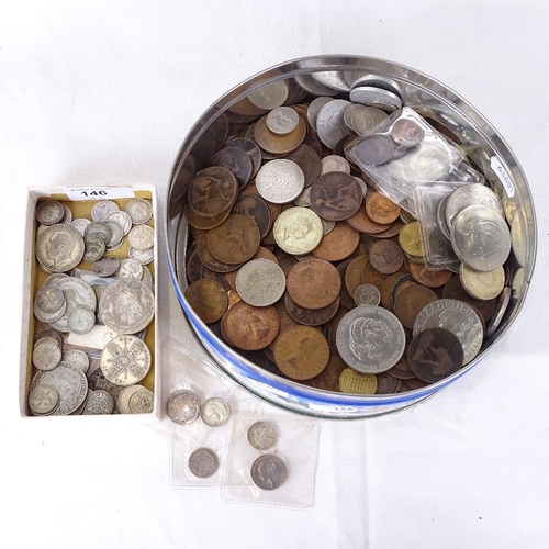 146 - A quantity of pre-decimal British coins