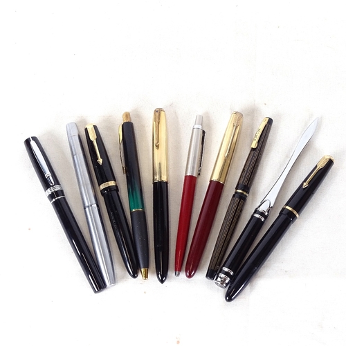 173 - Various fountain and ballpoint pens, including Parker, Sheaffer etc