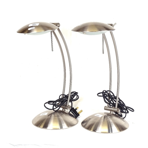 203 - A pair of modern German TCM chrome anglepoise desk lamps, height 45cm