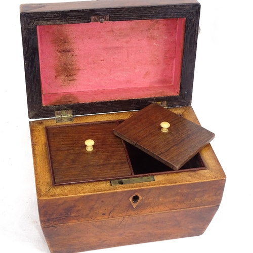 220 - A Georgian rectangular mahogany tea caddy, length 17cm