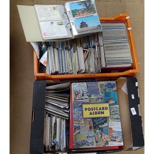 246 - A large collection of various postcards and albums (2 boxes)