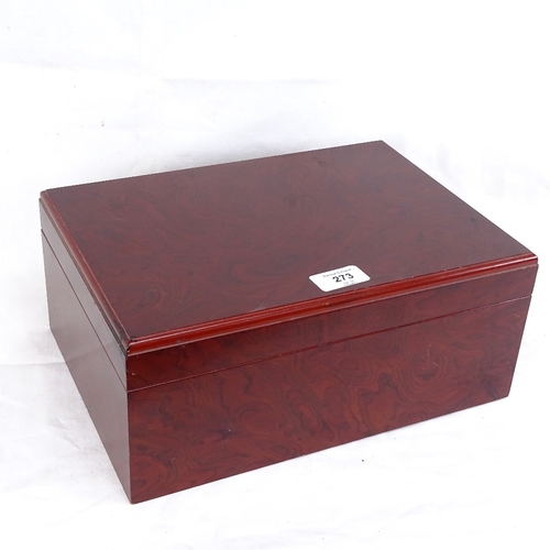 273 - A stained wood table-top humidor, length 31cm