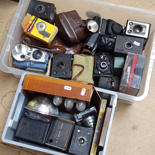 307 - A large quantity of various cameras and equipment, including Kodak (2 boxes)