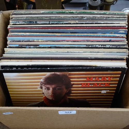 322 - Various vinyl LPs and records, including Mary Black, Ralph McTell and Steeleye Span