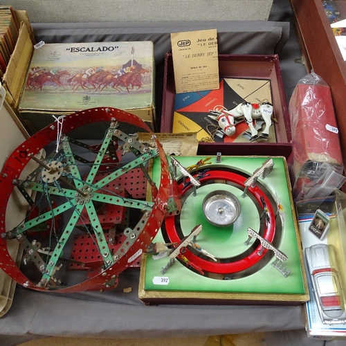 392 - Various Vintage horse racing games, including Escalado, and a Meccano carousel