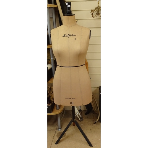 114 - A Natform tailor's dummy/mannequin, size 18, overall height 144cm