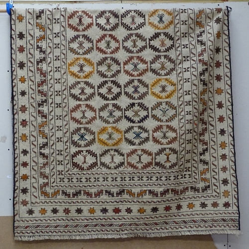 1416 - A needlework Sumak Kilim carpet, 177cm x 125cm