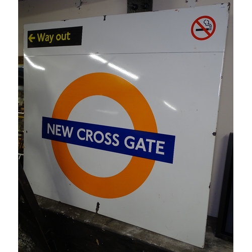 1437 - A large enamelled London Overground railway sign, 