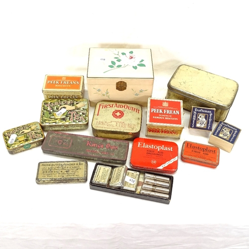 410 - Various Vintage tins and boxes, including Tabloid Tea etc