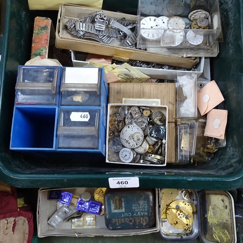 460 - Watchmaker's spares, watch parts etc