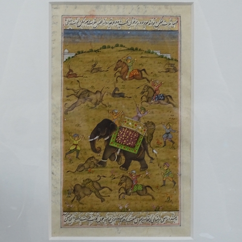 464 - An Indo-Persian miniature on paper, H 43cm overall