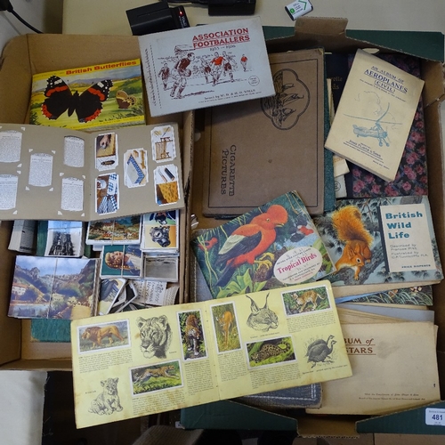 481 - Albums of cigarette cards, tea cards, and various loose packs