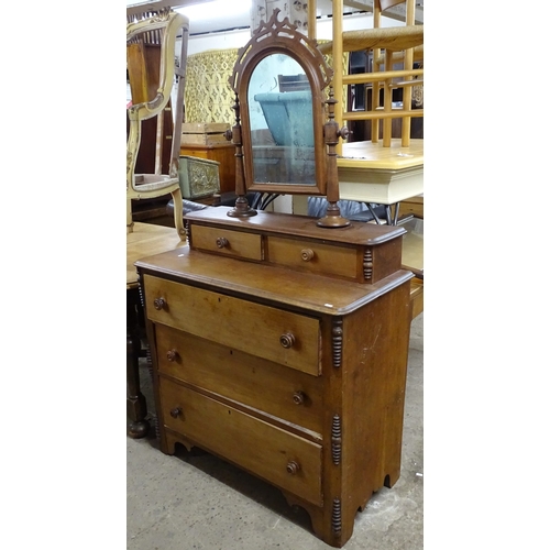 1502 - An Edwardian stained wood dressing chest, W97cm