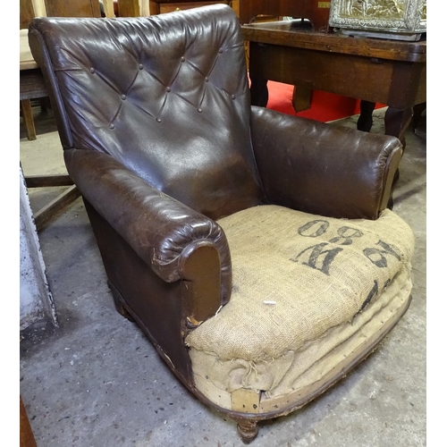 1513 - A Vintage brown leather upholstered Club chair