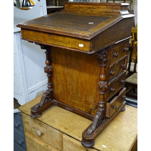 1552 - A Victorian burr-walnut Davenport