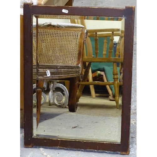 1585 - An Edwardian painted pine-framed wall mirror, W48cm