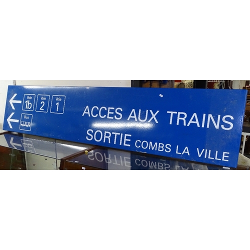 1607 - A French enamel railway sign, L210cm, H44cm