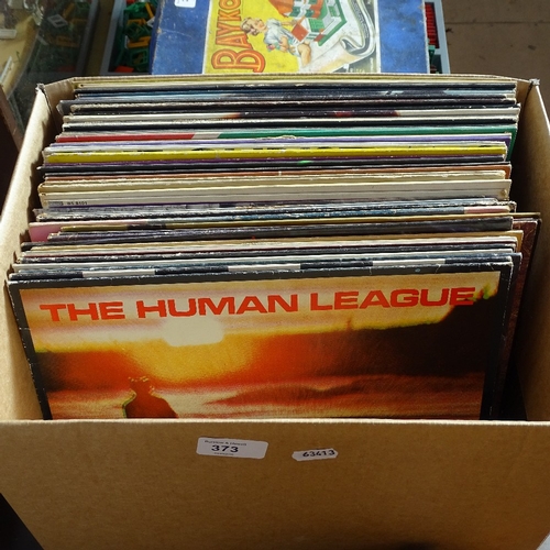 373 - Various vinyl LPs and records, including Sex Pistols, Cocteau Twins, Stranglers, and Tubeway Army