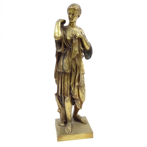 64 - 19th century gilt-bronze standing Classical figure, unsigned, height 42cm