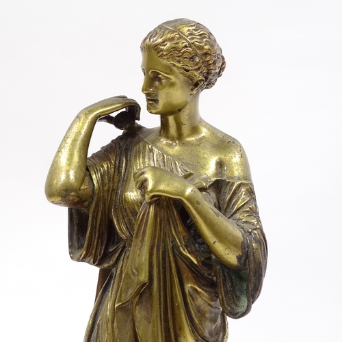 64 - 19th century gilt-bronze standing Classical figure, unsigned, height 42cm