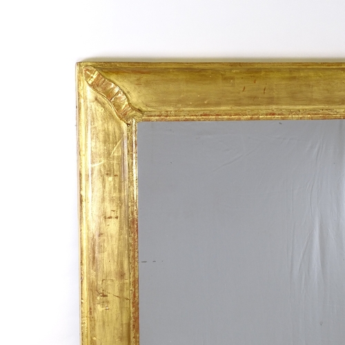 87 - A large 19th century carved giltwood and gesso wall mirror, height 1.62m, width 1.42m