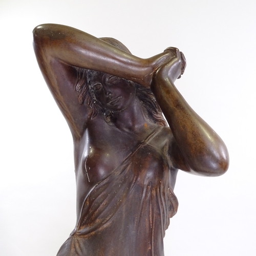 88 - A large patinated bronze standing Classical nude figure, unsigned, probably mid to late 20th century... 