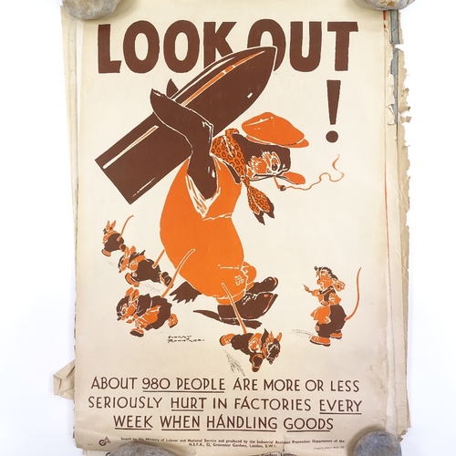 139 - A collection of Ministry of Labour and National Service original safety posters (18)