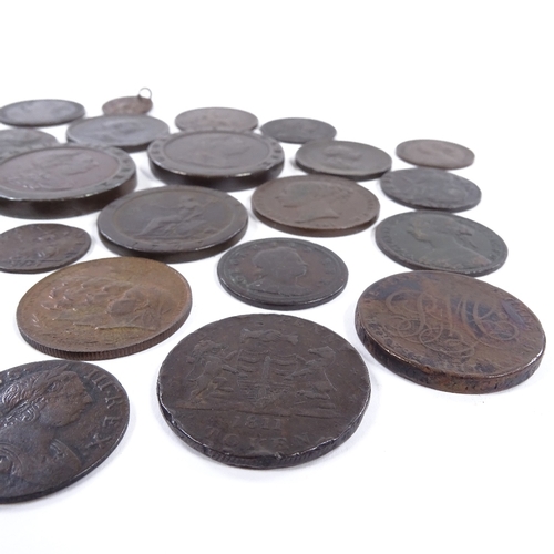 154 - A collection of 18th and 19th century British copper coins and tokens