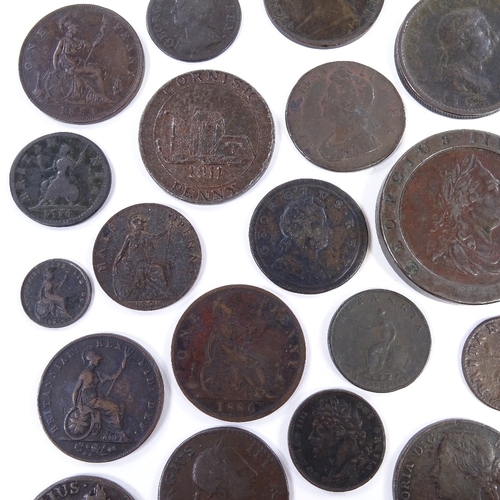 154 - A collection of 18th and 19th century British copper coins and tokens