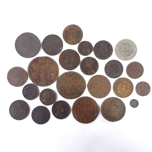 155 - A collection of 17th - 19th century world copper coins