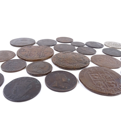 155 - A collection of 17th - 19th century world copper coins