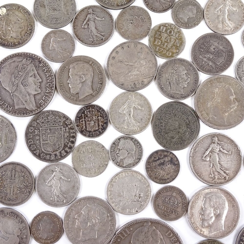 157 - A collection of European 18th - 20th century silver coins