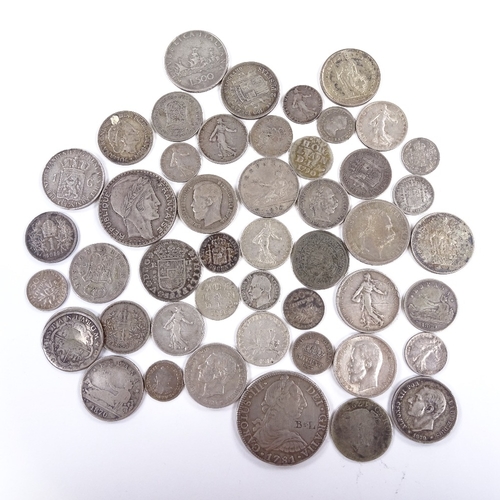 157 - A collection of European 18th - 20th century silver coins