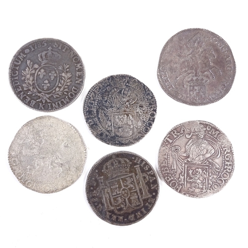 158 - 6 European silver 17th and 18th high denomination coins