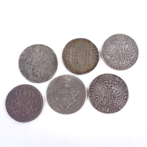 161 - 6 European silver 17th and 18th century high denomination coins