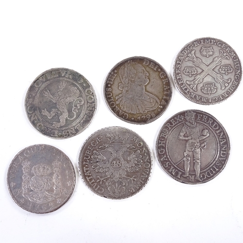 161 - 6 European silver 17th and 18th century high denomination coins