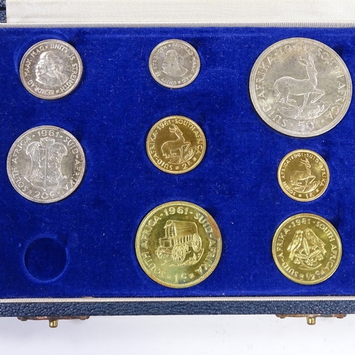 172 - A South African part-set of 1961 coins, including one and two rand gold coins, together with Austral... 