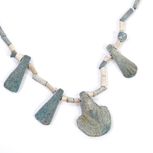 180 - An Ancient Egyptian faience bead necklace