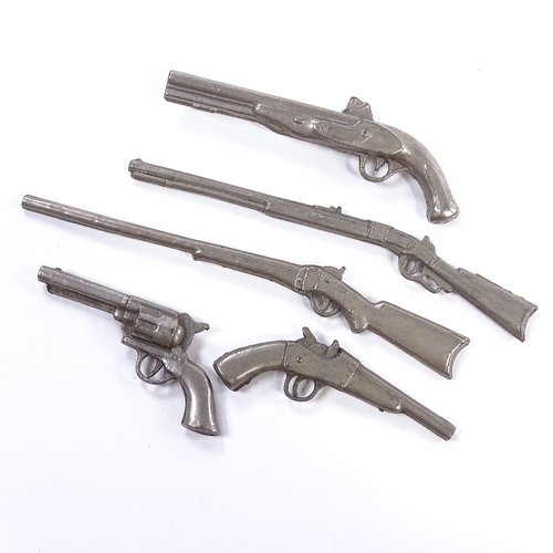 183 - 5 miniature pewter model guns (5)