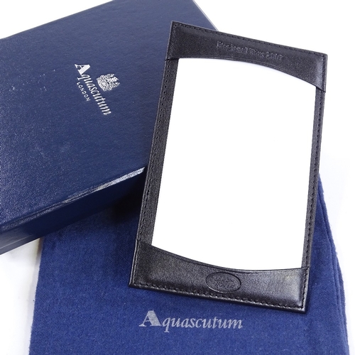 185 - AQUASCUTUM - a black leather memopad and note holder, Land Rover Regional Tour 2007 Press Edition, l... 