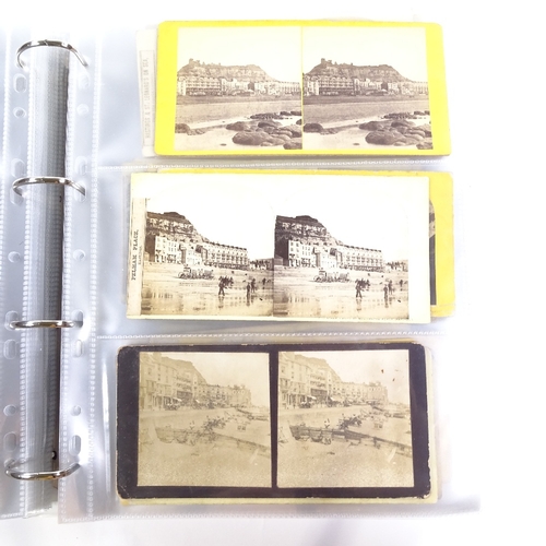 188 - A collection of photographic stereoscopic cards, all views in and around Hastings (144 cards)