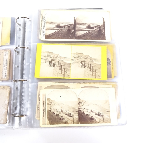 188 - A collection of photographic stereoscopic cards, all views in and around Hastings (144 cards)