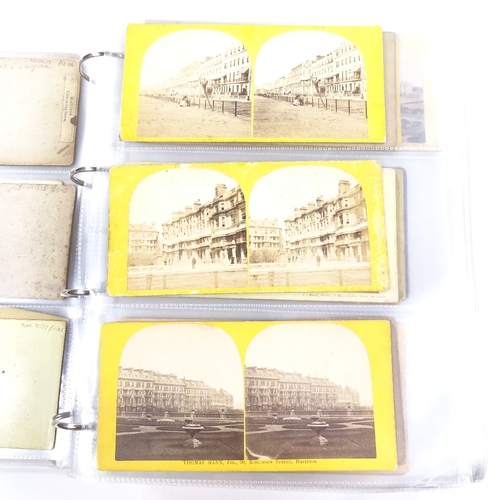 188 - A collection of photographic stereoscopic cards, all views in and around Hastings (144 cards)