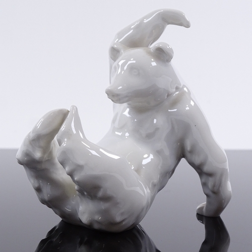 194 - A KPM white glaze porcelain grizzly bear, height 10cm