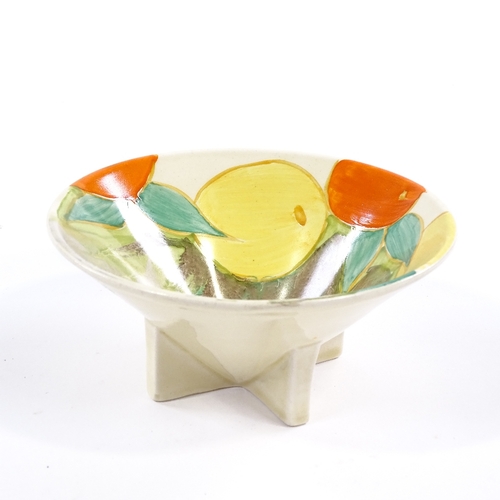 195 - A Clarice Cliff for Newport Pottery Delicia Citrus pattern propeller bowl, diameter 11.5cm