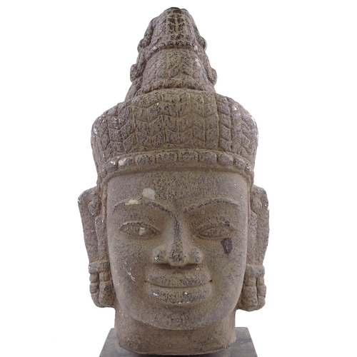 390 - An Oriental composition head, height 37cm