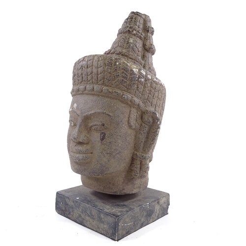 390 - An Oriental composition head, height 37cm