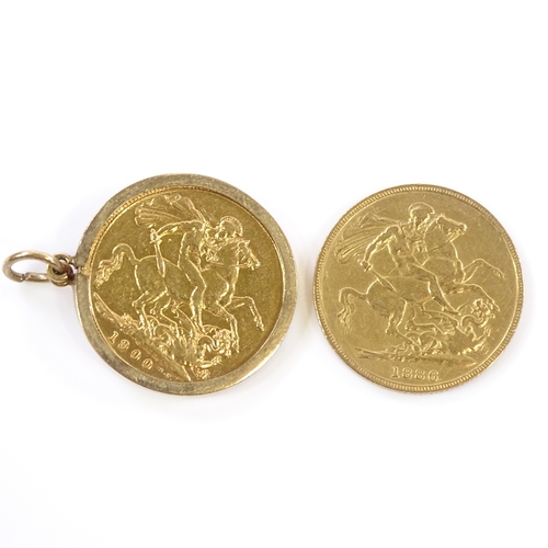 403 - 2 Victorian gold sovereigns, 1886 and 1900