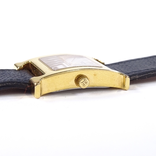 455 - HERMES - a lady's gold plated stainless steel Heure H quartz wristwatch, ref. HH1.201, silvered radi... 